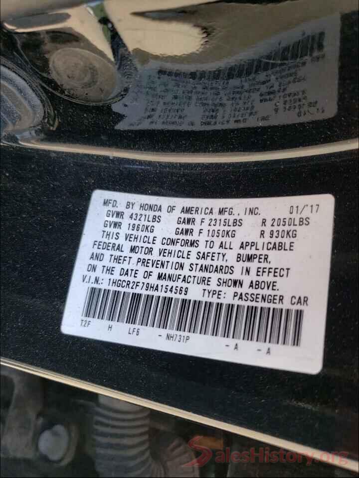 1HGCR2F79HA154569 2017 HONDA ACCORD