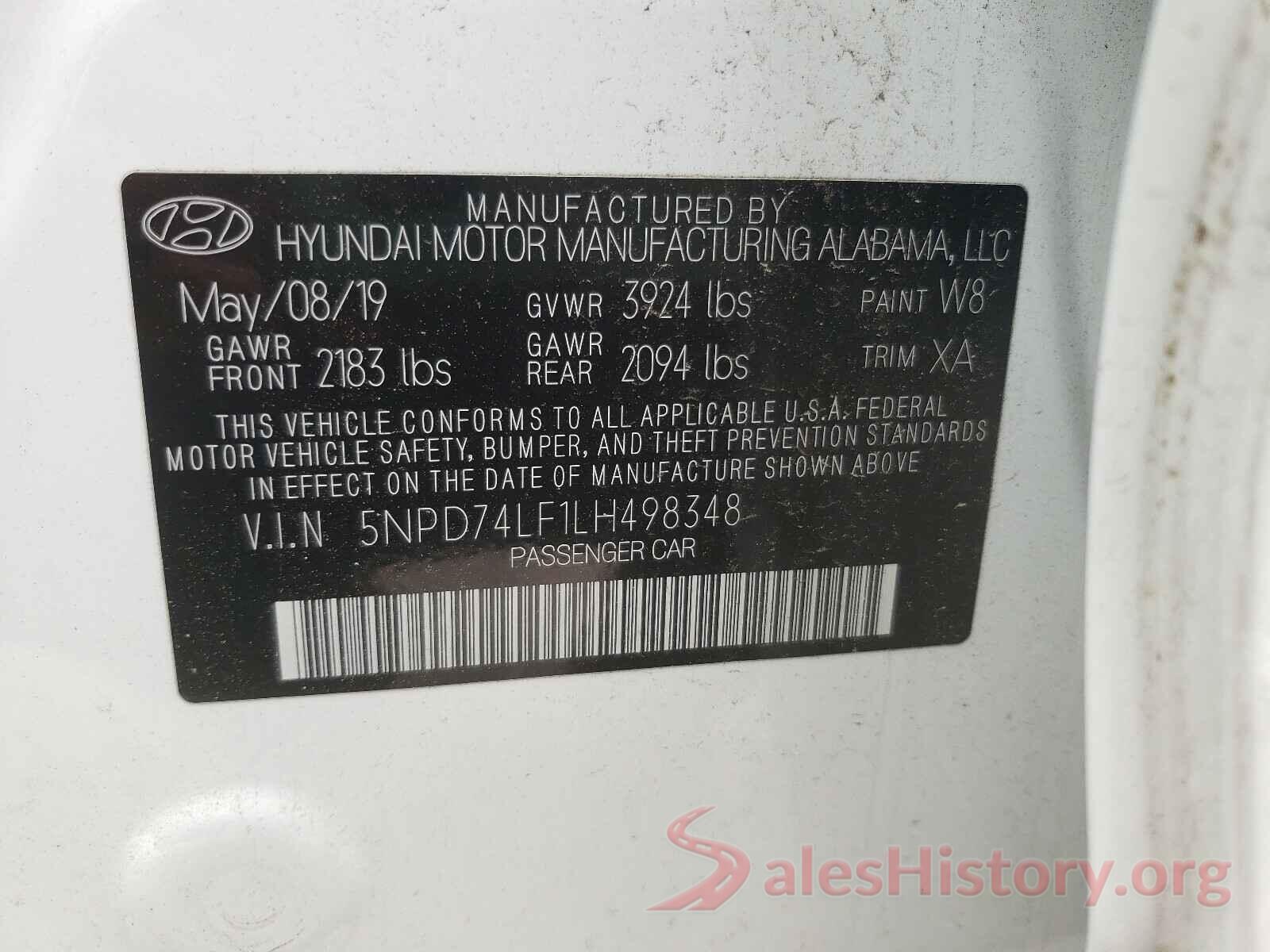 5NPD74LF1LH498348 2020 HYUNDAI ELANTRA