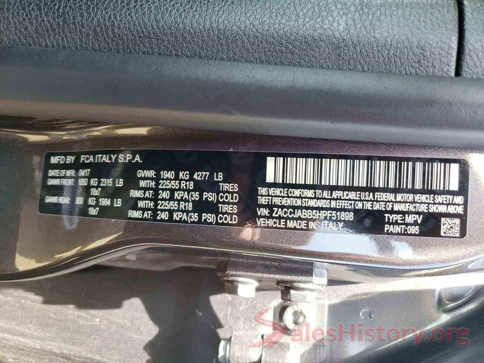 ZACCJABB5HPF51898 2017 JEEP RENEGADE