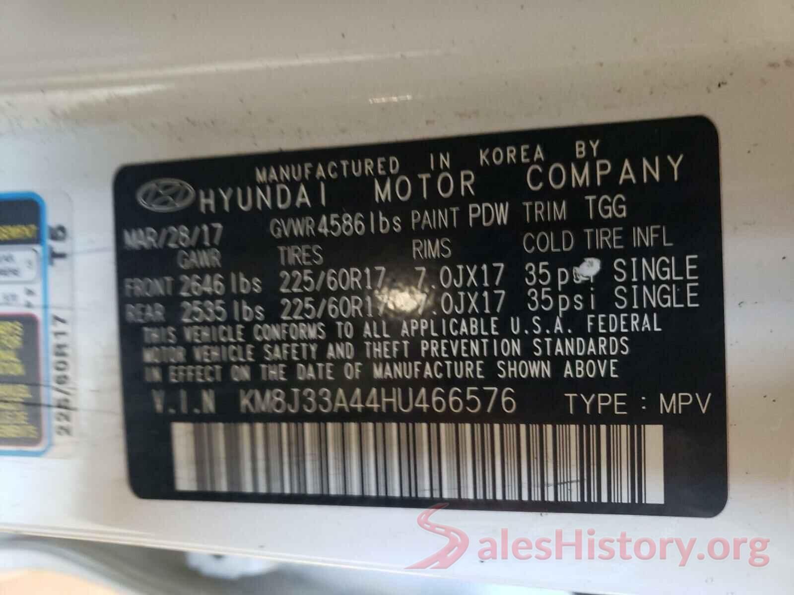 KM8J33A44HU466576 2017 HYUNDAI TUCSON