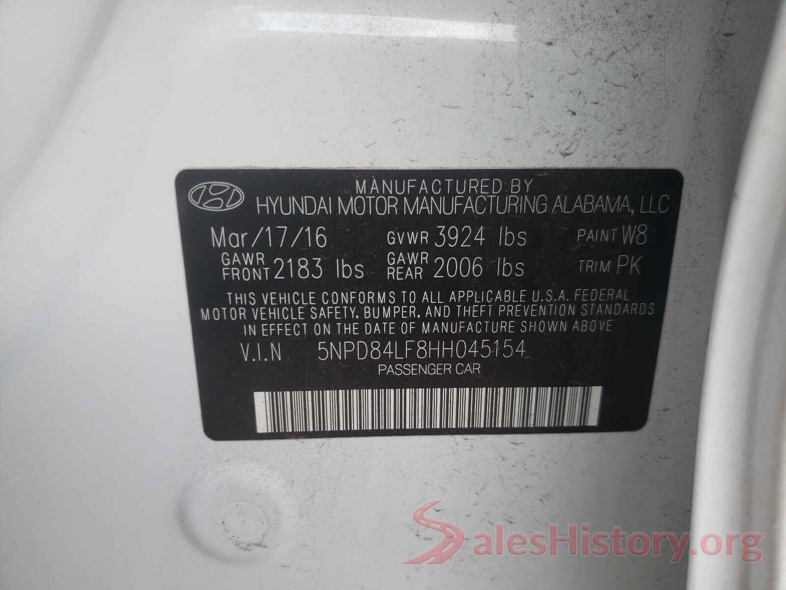 5NPD84LF8HH045154 2017 HYUNDAI ELANTRA