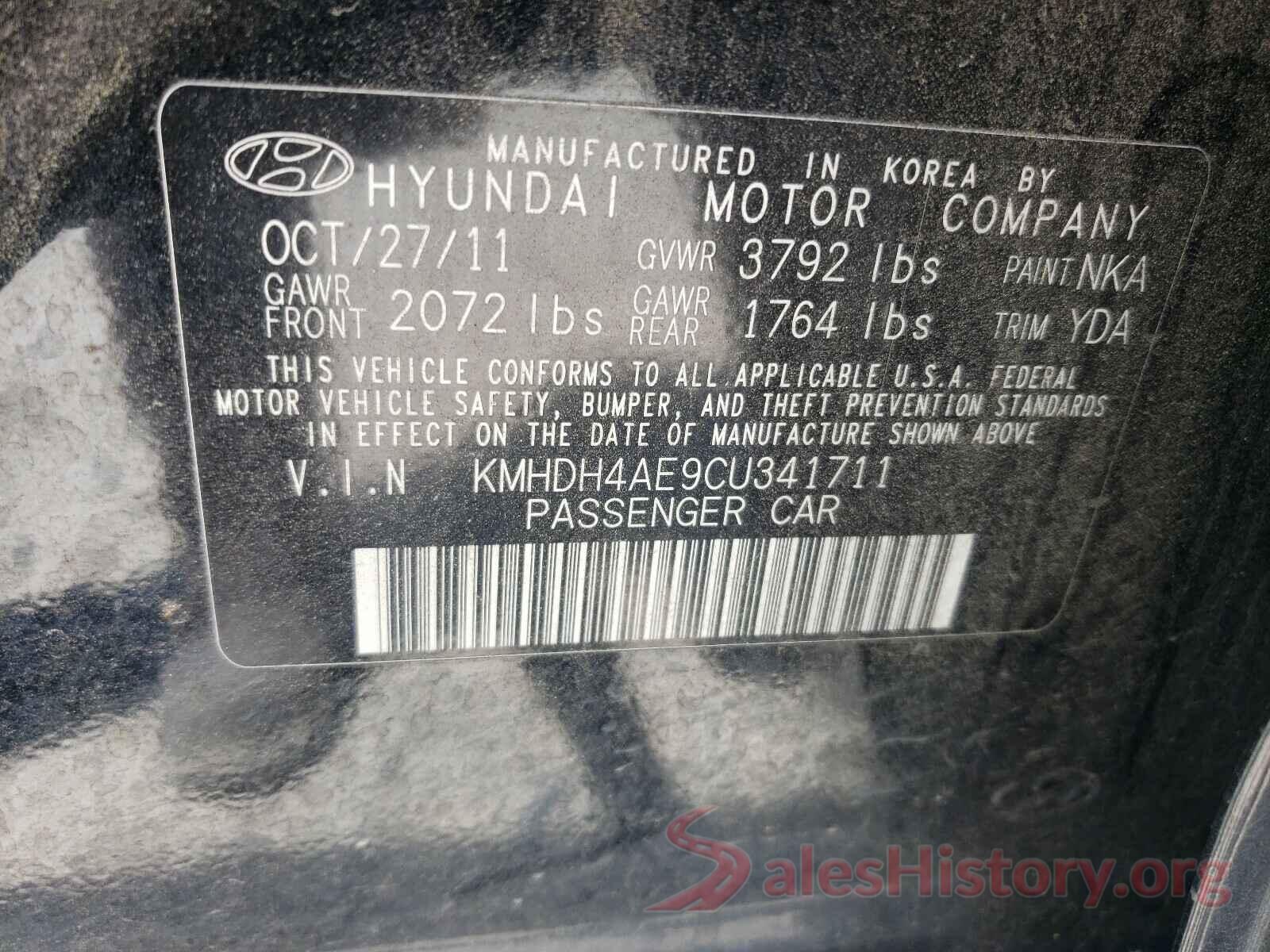 KMHDH4AE9CU341711 2019 HYUNDAI ELANTRA