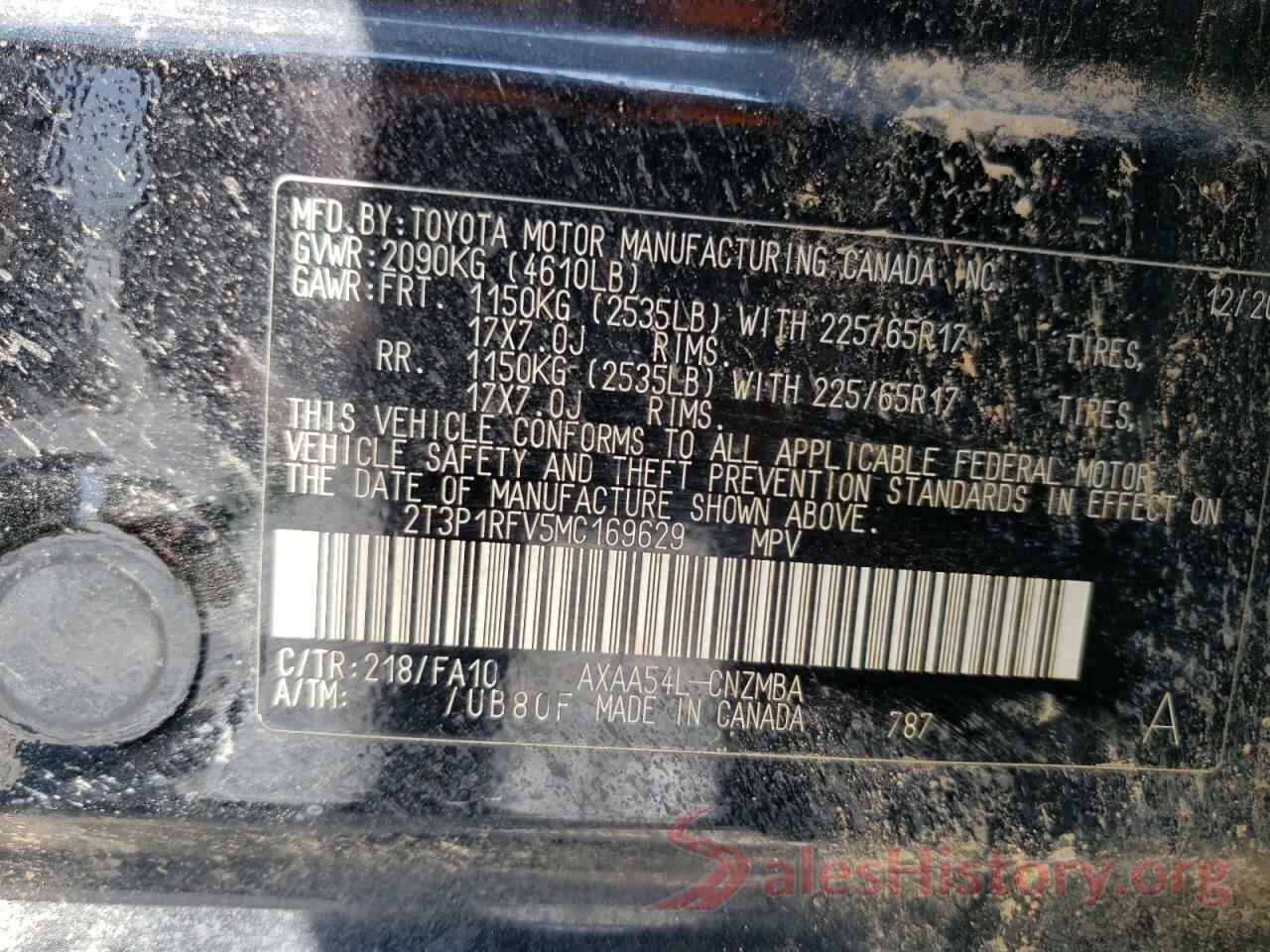 2T3P1RFV5MC169629 2021 TOYOTA RAV4