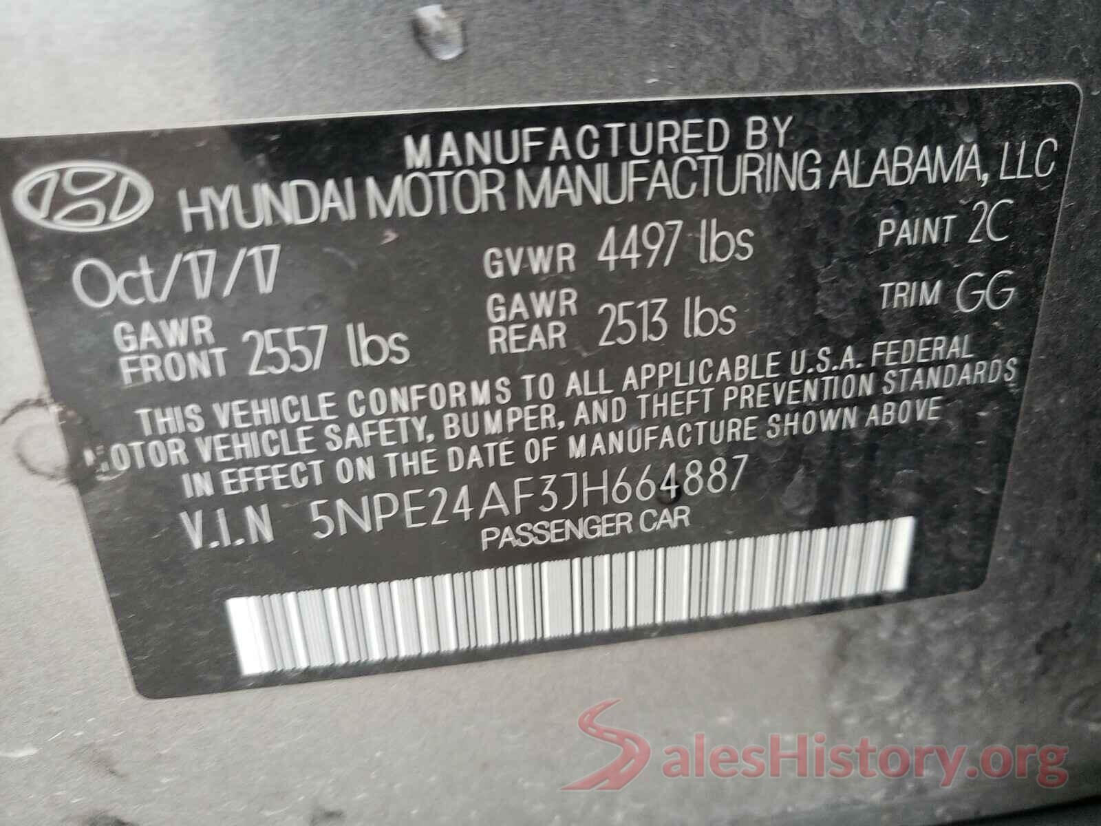 5NPE24AF3JH664887 2018 HYUNDAI SONATA