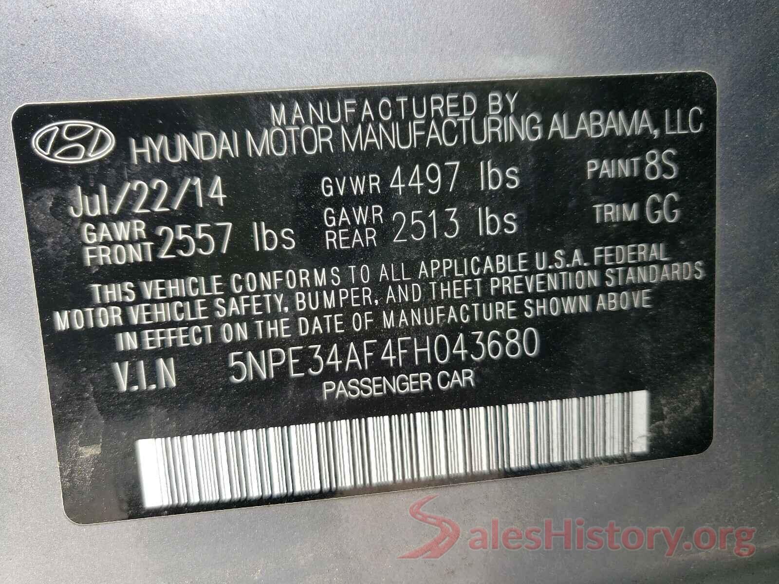 5NPE34AF4FH043680 2015 HYUNDAI SONATA