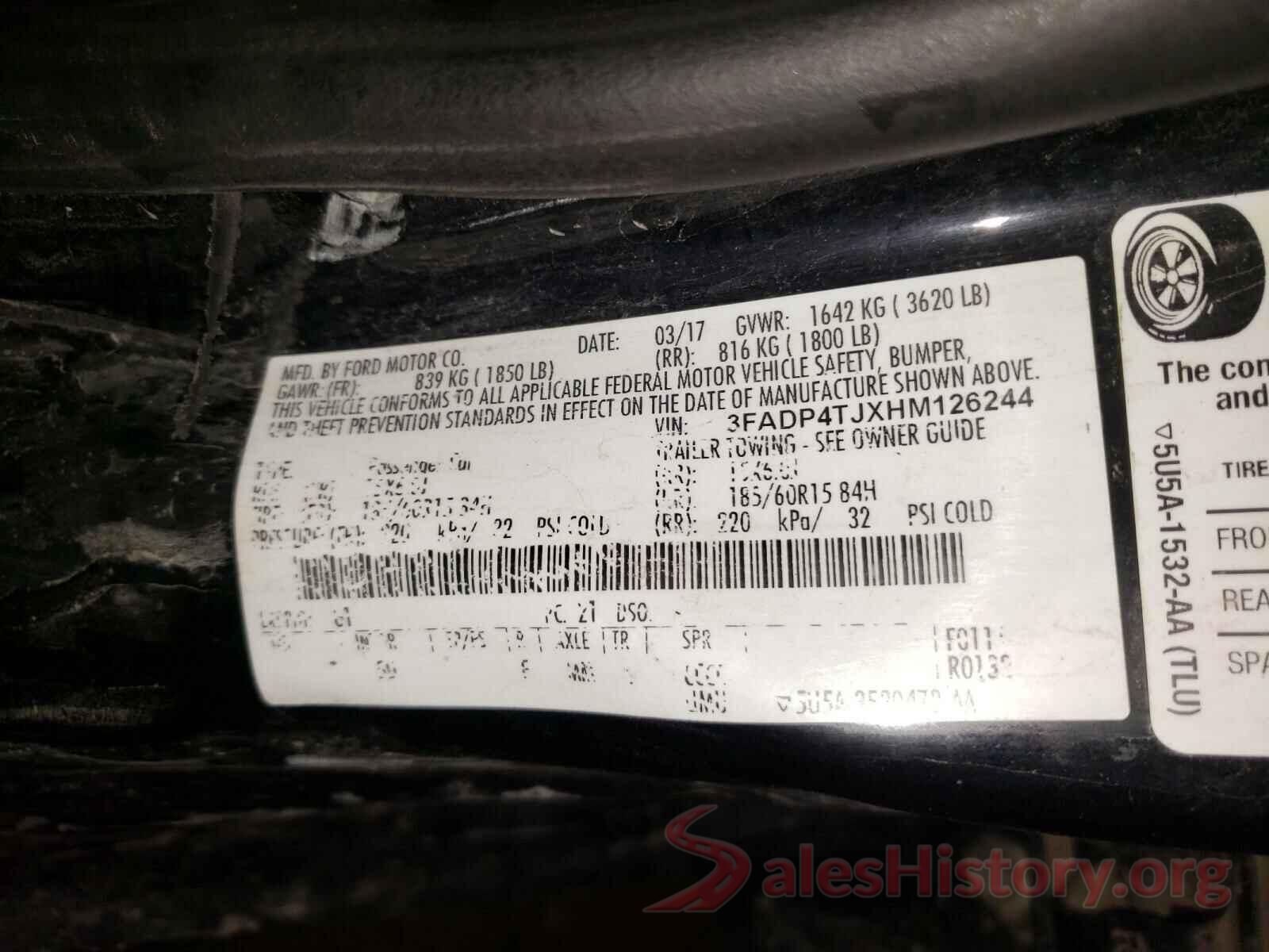 3FADP4TJXHM126244 2017 FORD FIESTA