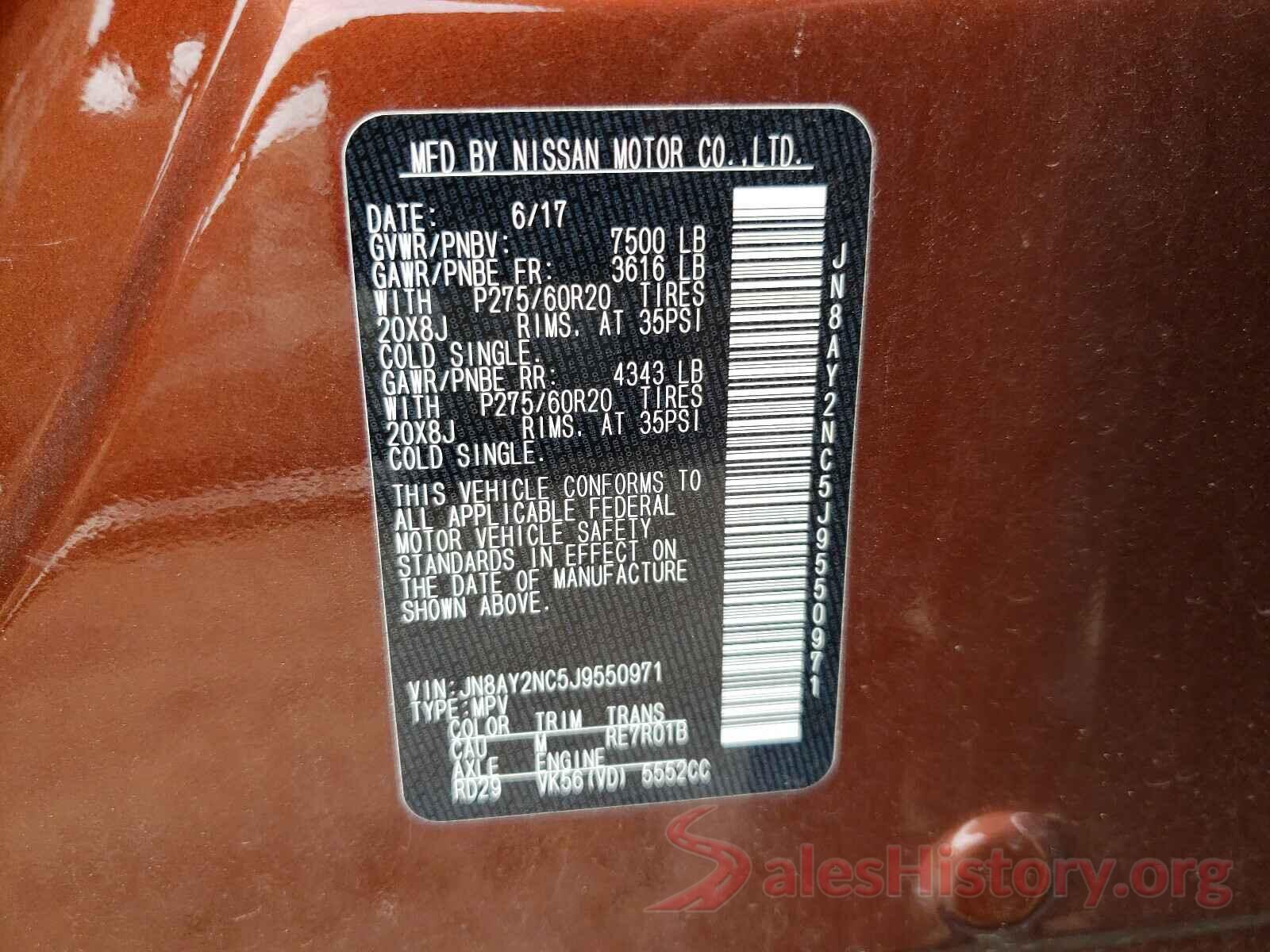 JN8AY2NC5J9550971 2018 NISSAN ARMADA