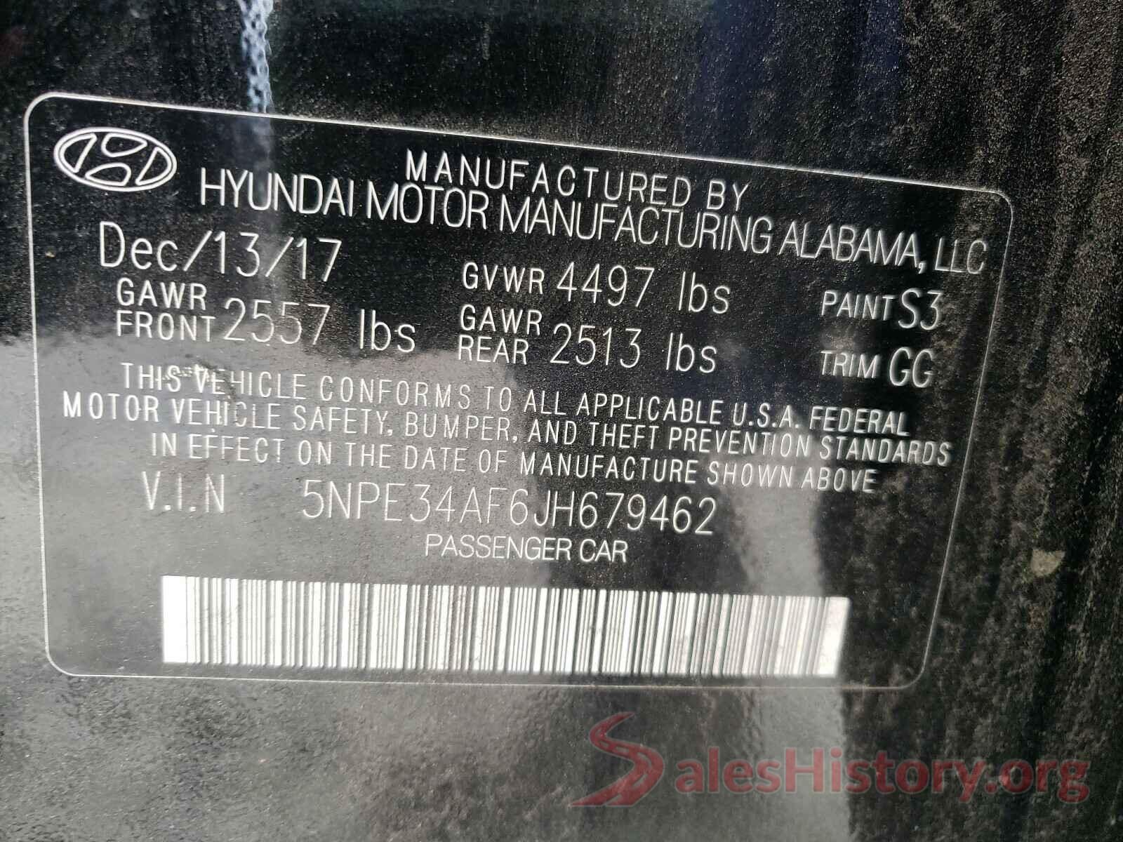 5NPE34AF6JH679462 2018 HYUNDAI SONATA