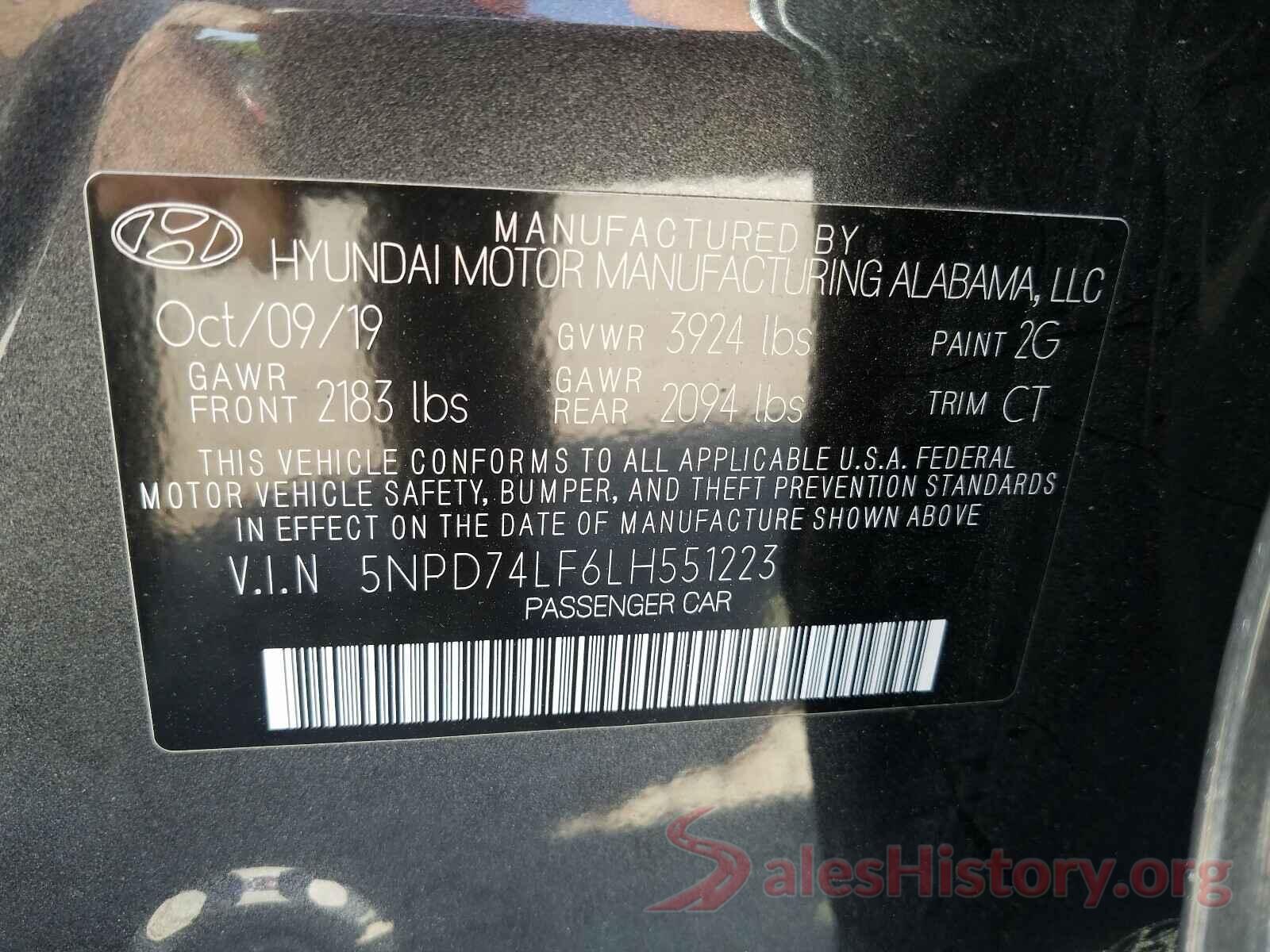 5NPD74LF6LH551223 2020 HYUNDAI ELANTRA