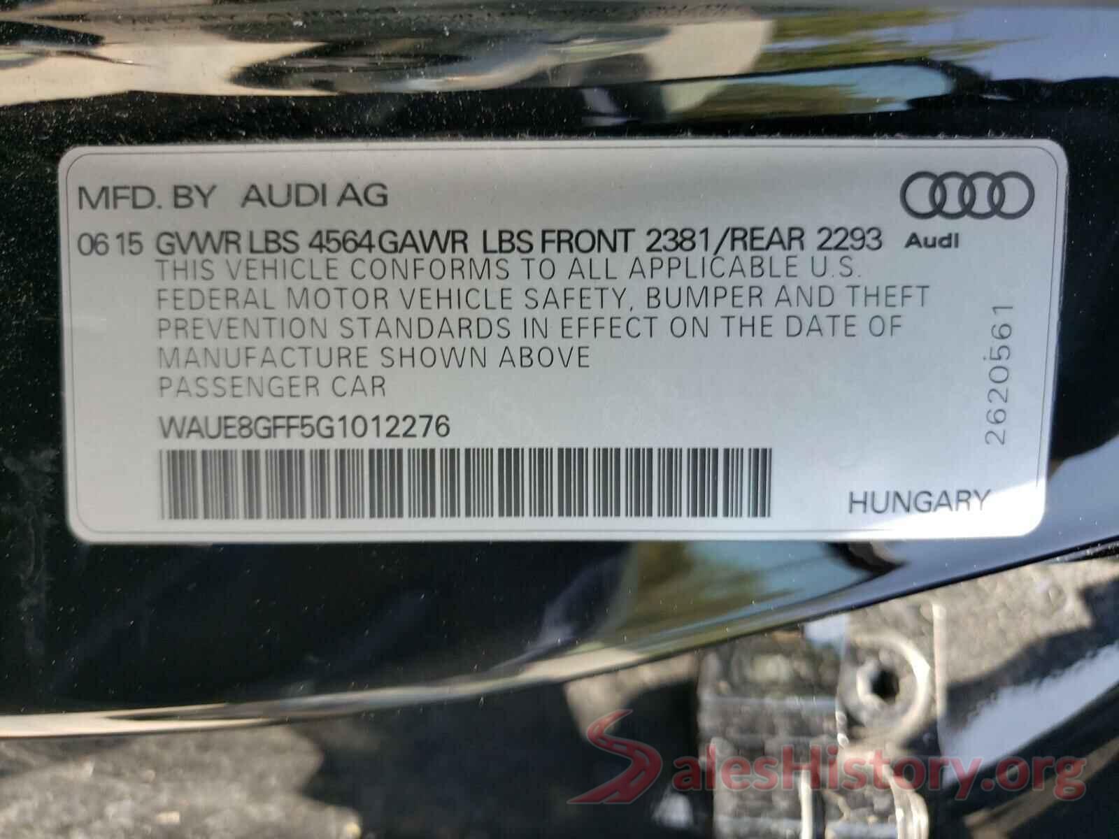 WAUE8GFF5G1012276 2016 AUDI A3