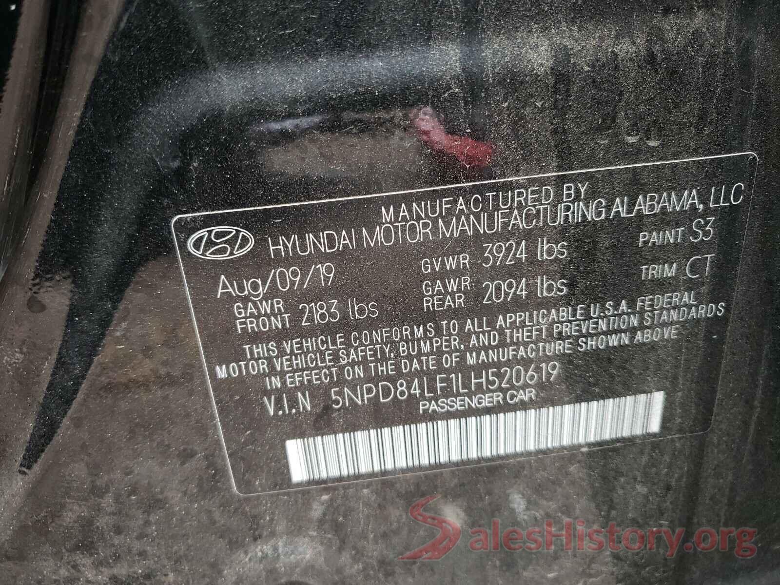 5NPD84LF1LH520619 2020 HYUNDAI ELANTRA