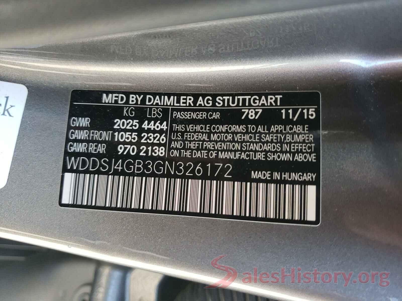 WDDSJ4GB3GN326172 2016 MERCEDES-BENZ C CLASS