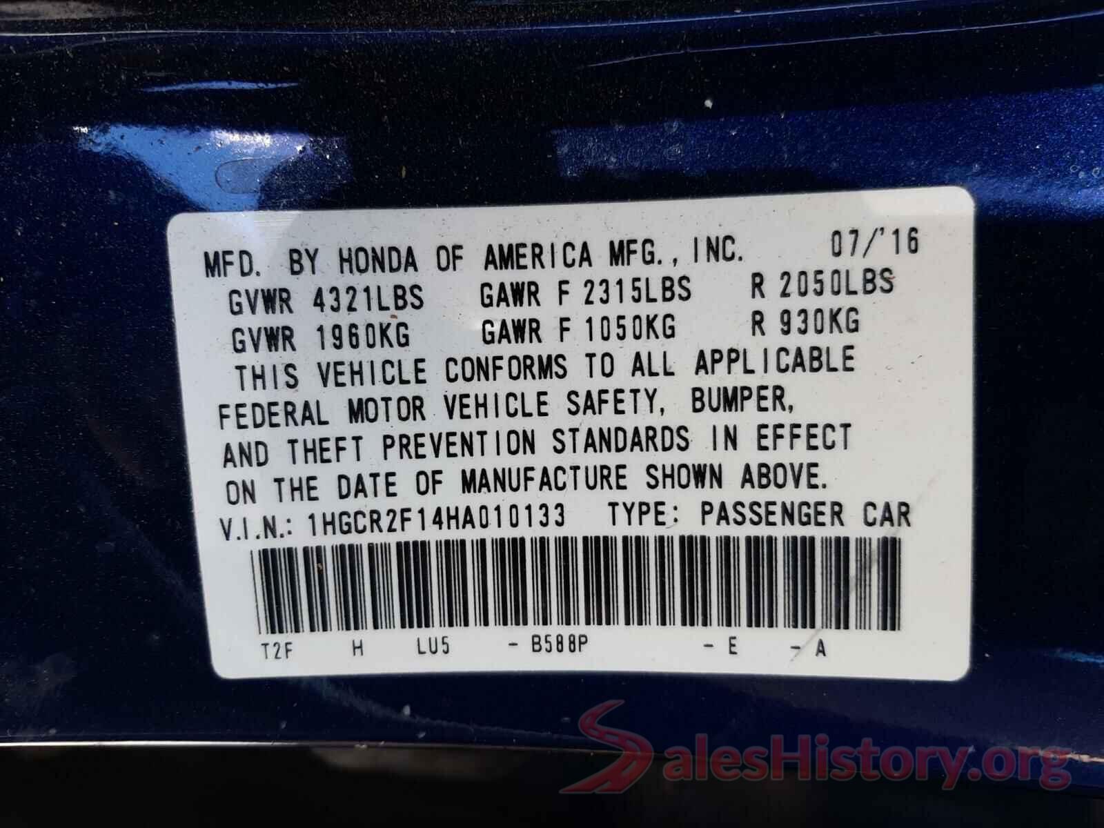 1HGCR2F14HA010133 2017 HONDA ACCORD