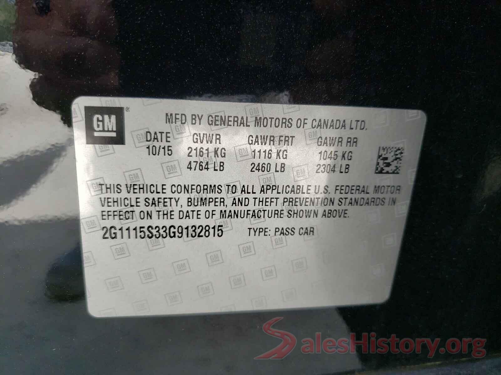 2G1115S33G9132815 2016 CHEVROLET IMPALA