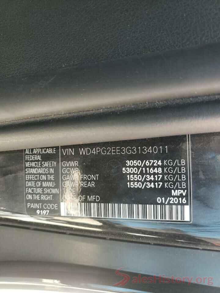 WD4PG2EE3G3134011 2016 MERCEDES-BENZ ALL OTHER