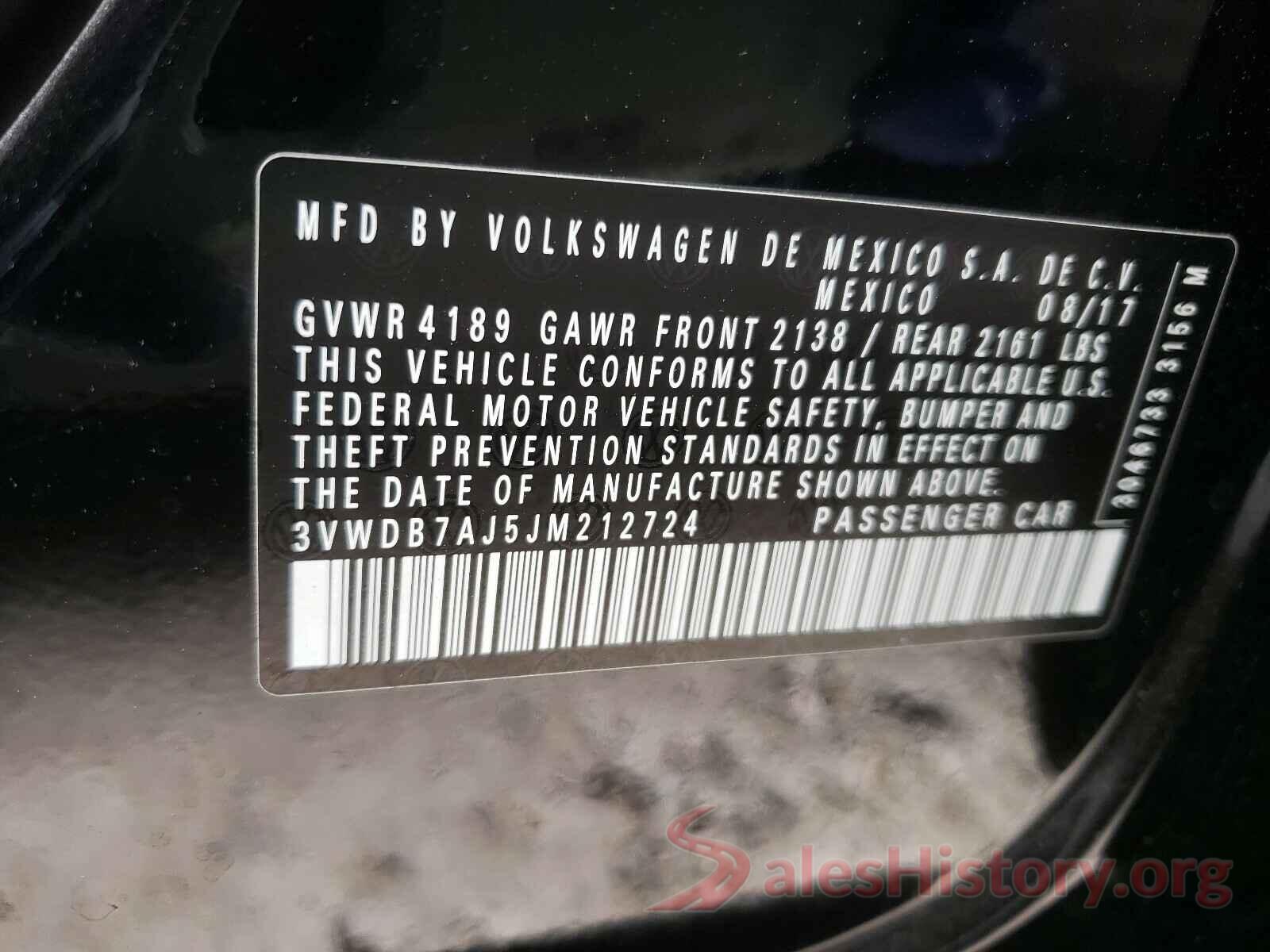 3VWDB7AJ5JM212724 2018 VOLKSWAGEN JETTA