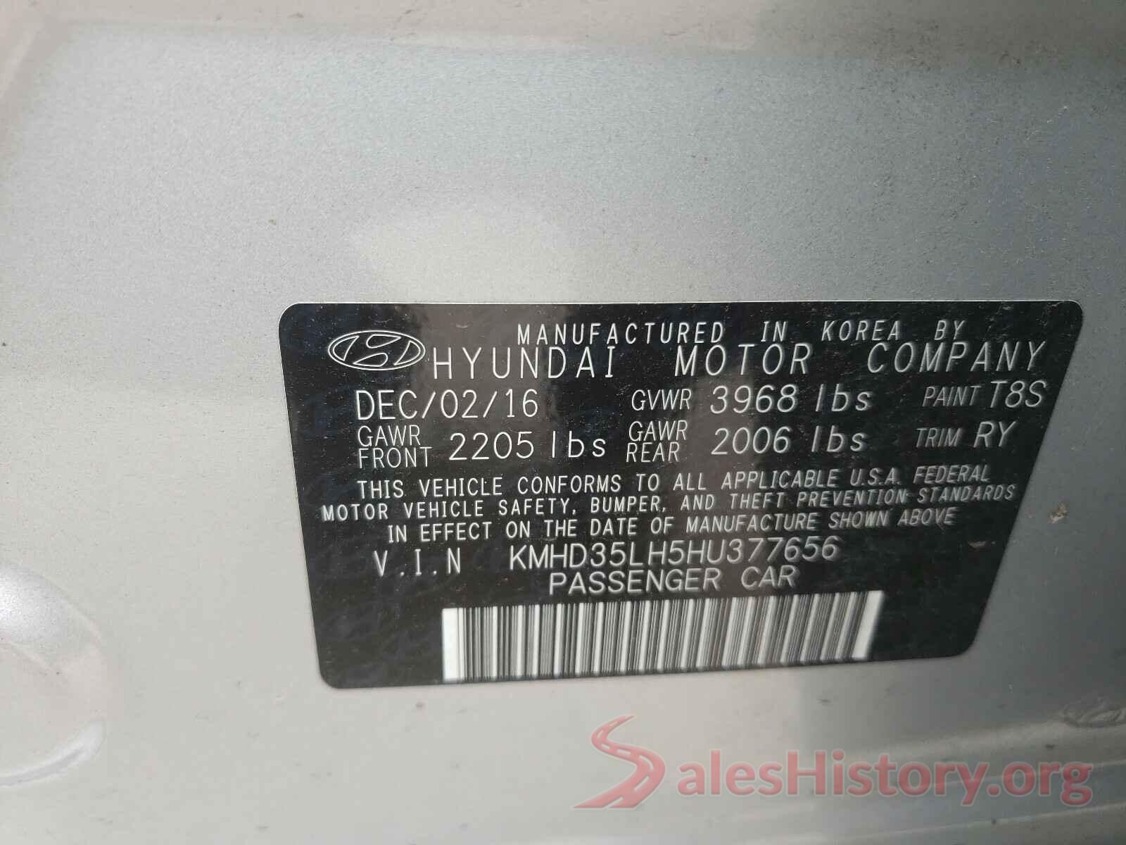 KMHD35LH5HU377656 2017 HYUNDAI ELANTRA