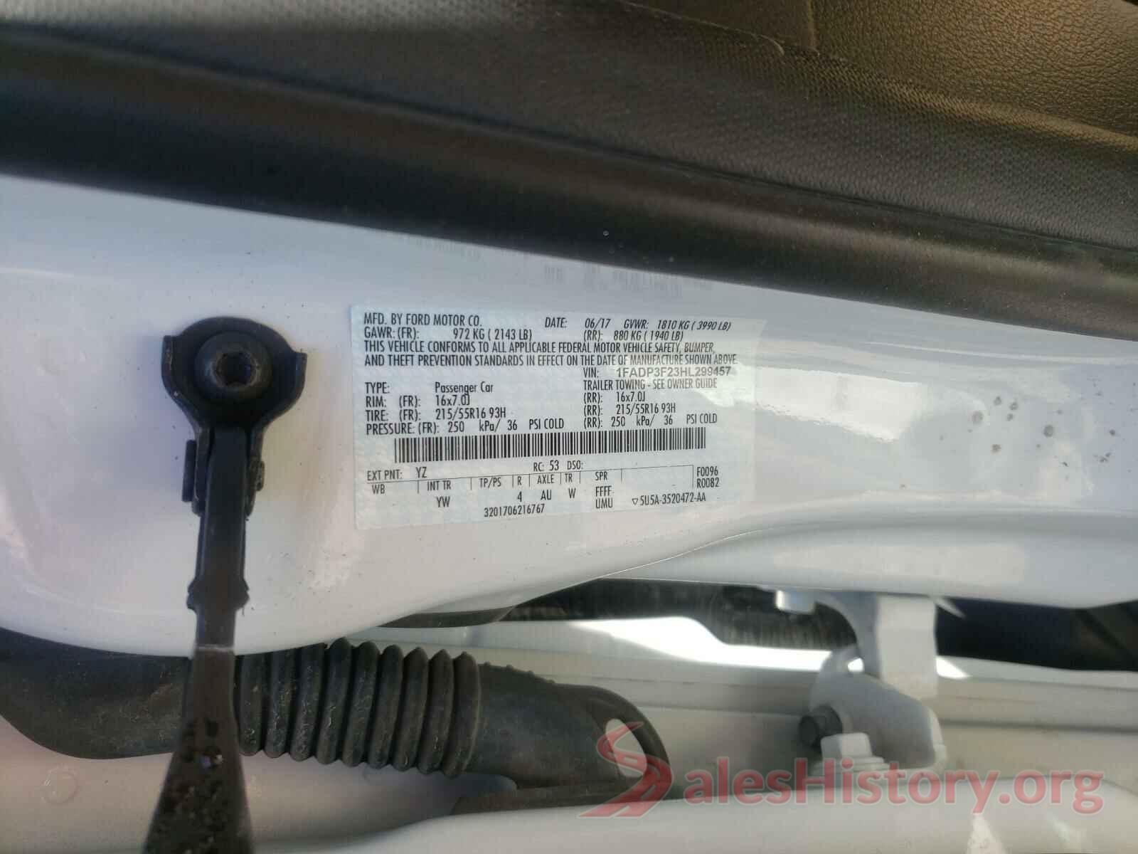 1FADP3F23HL299457 2017 FORD FOCUS