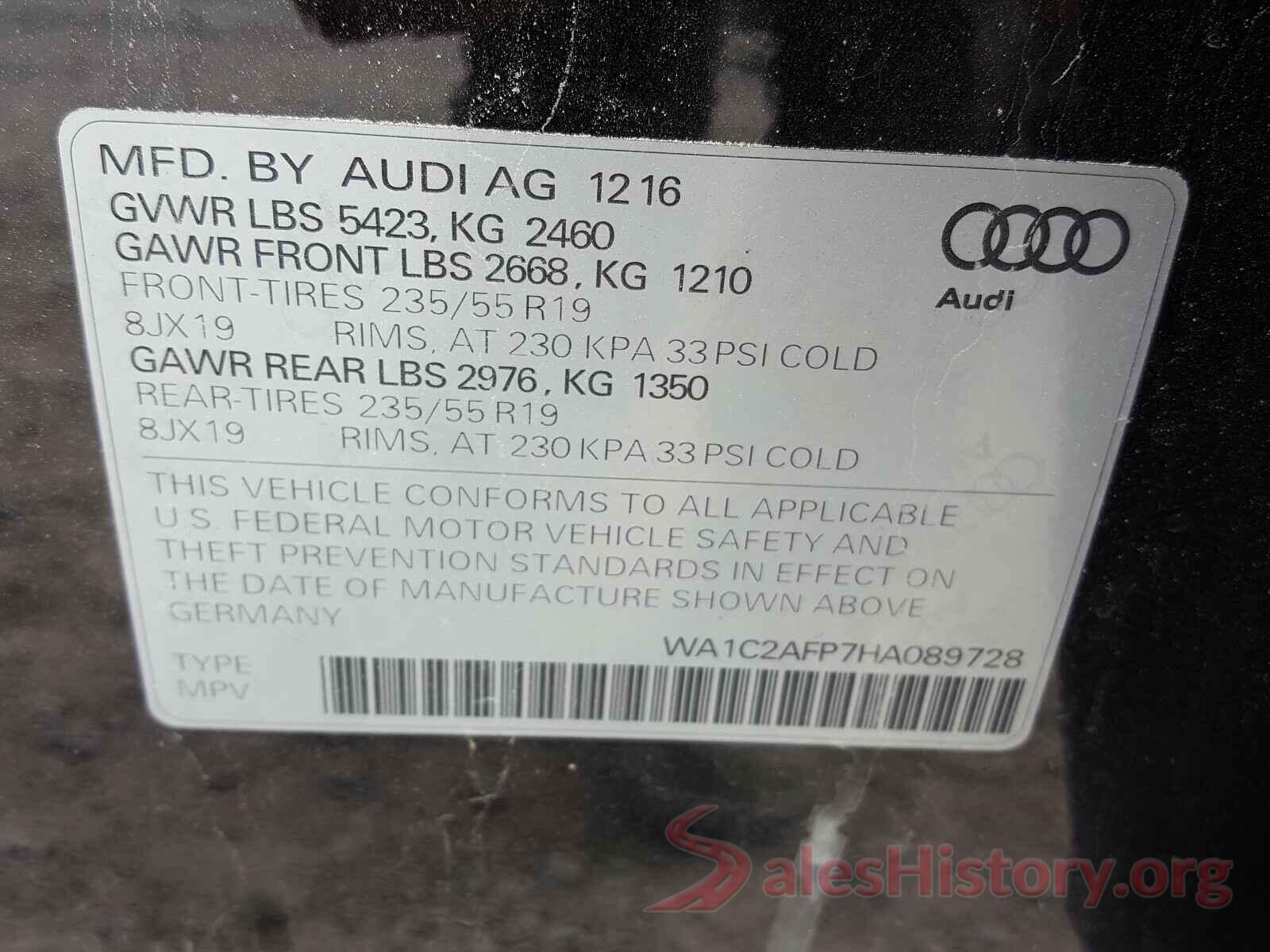 WA1C2AFP7HA089728 2017 AUDI Q5