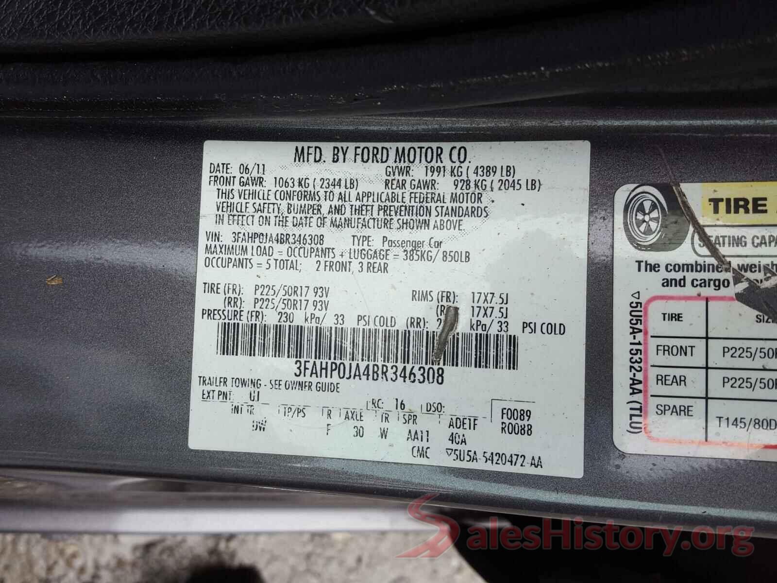 3FAHP0JA4BR346308 2020 FORD FUSION