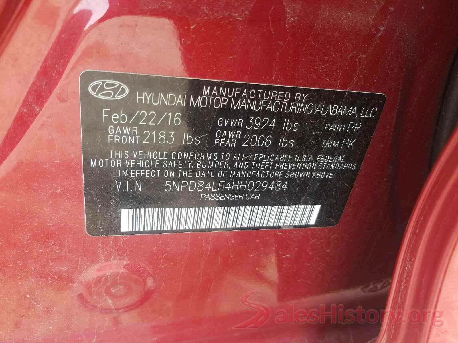 5NPD84LF4HH029484 2017 HYUNDAI ELANTRA