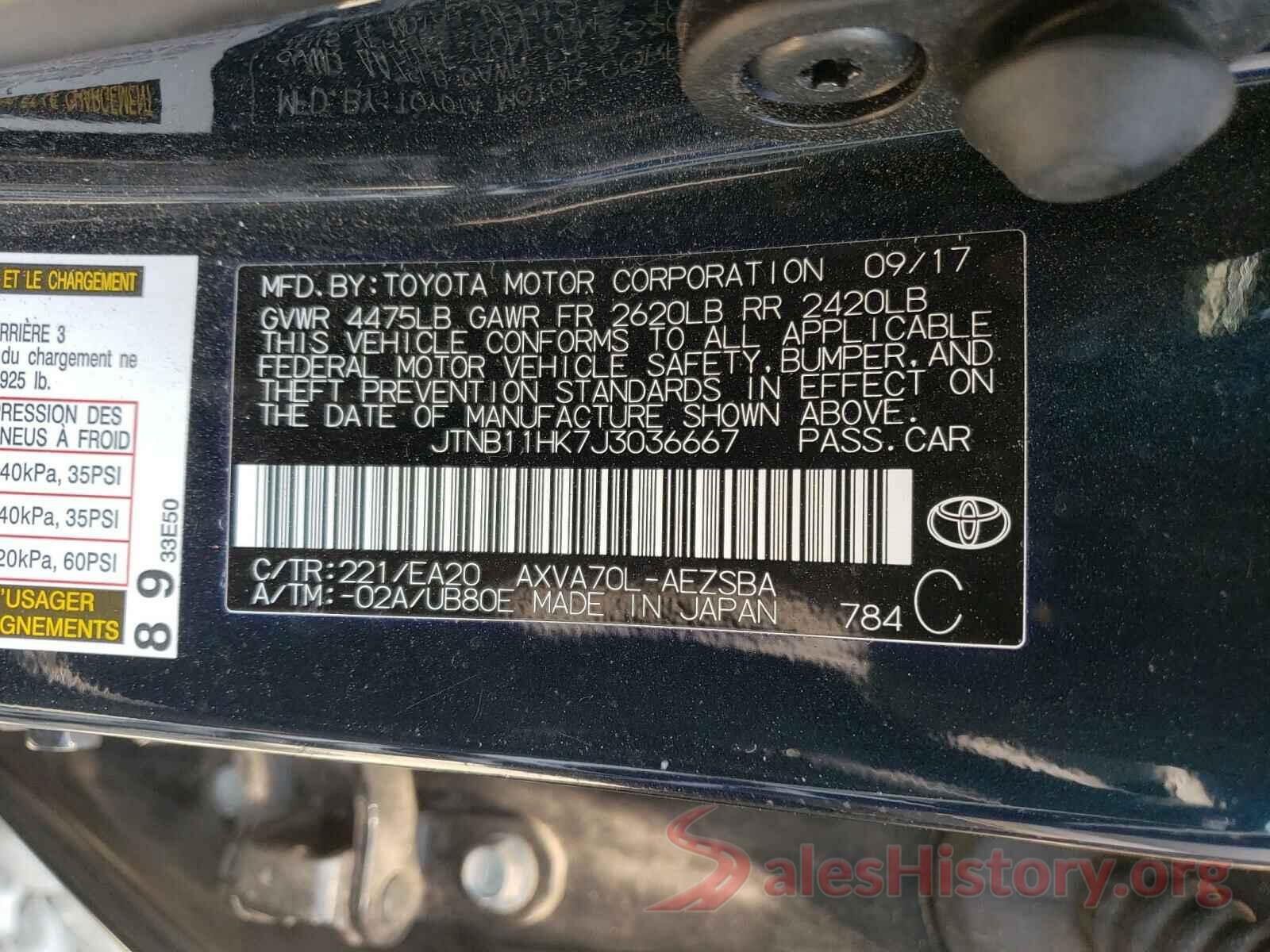 JTNB11HK7J3036667 2018 TOYOTA CAMRY