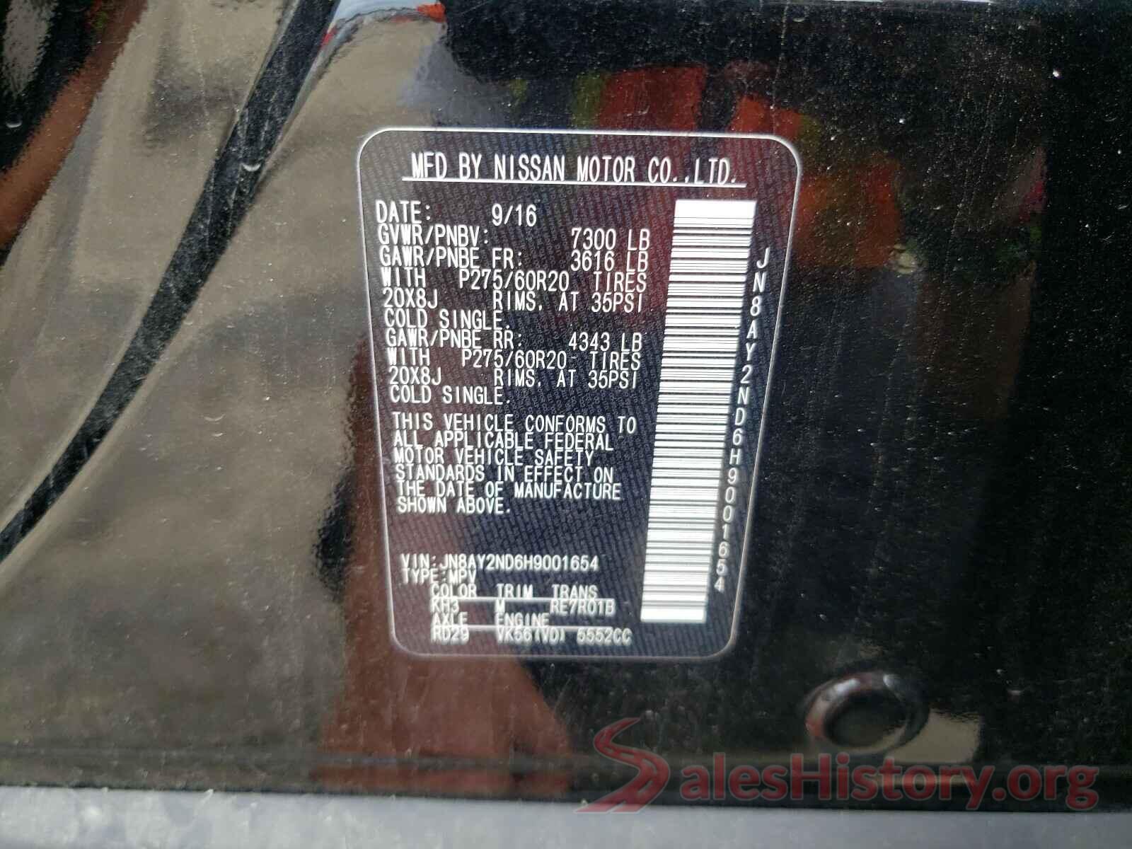 JN8AY2ND6H9001654 2017 NISSAN ARMADA