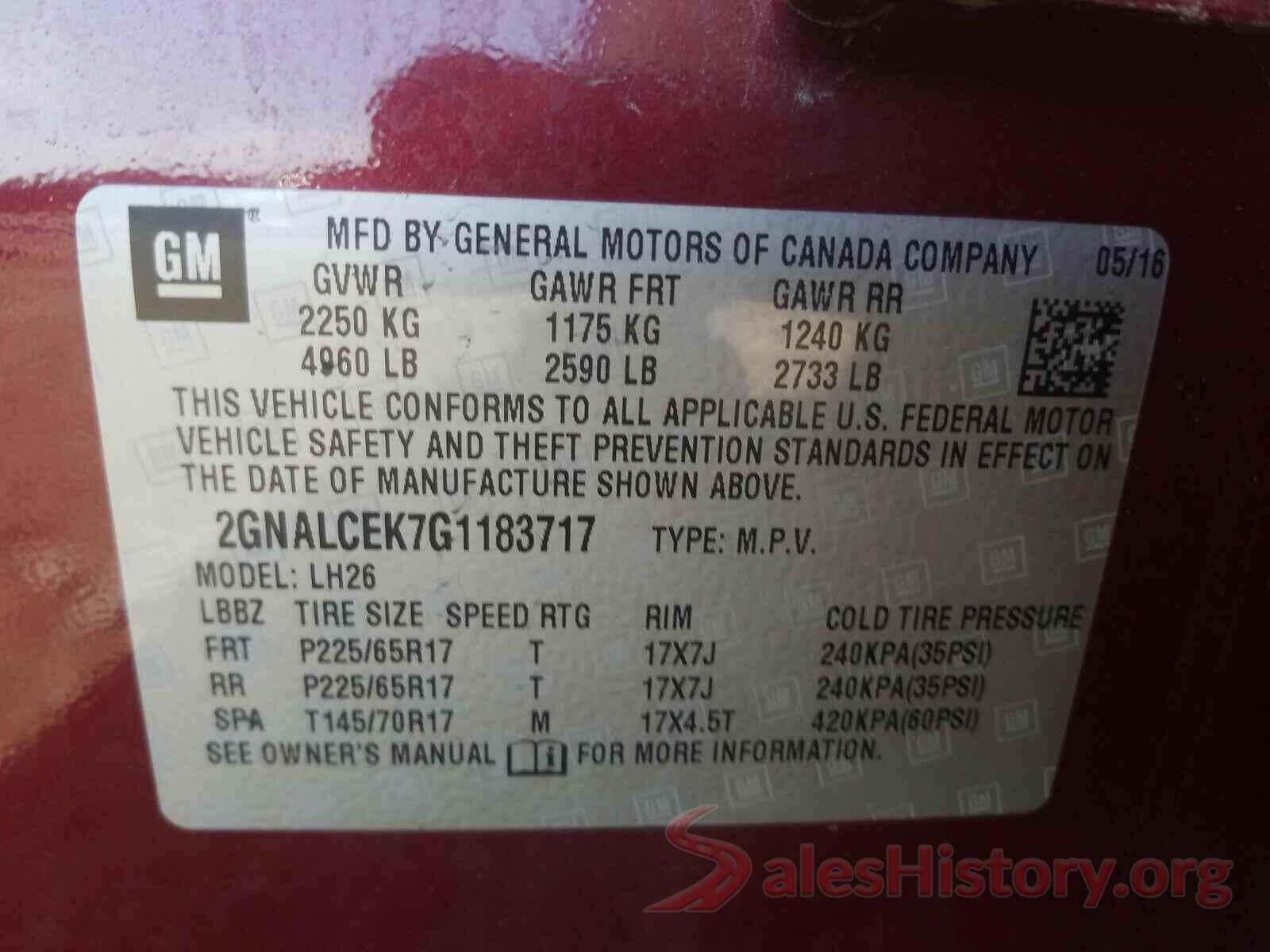 2GNALCEK7G1183717 2016 CHEVROLET EQUINOX