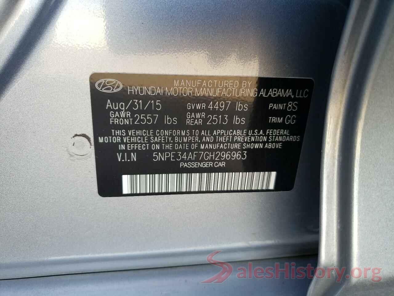 5NPE34AF7GH296963 2016 HYUNDAI SONATA