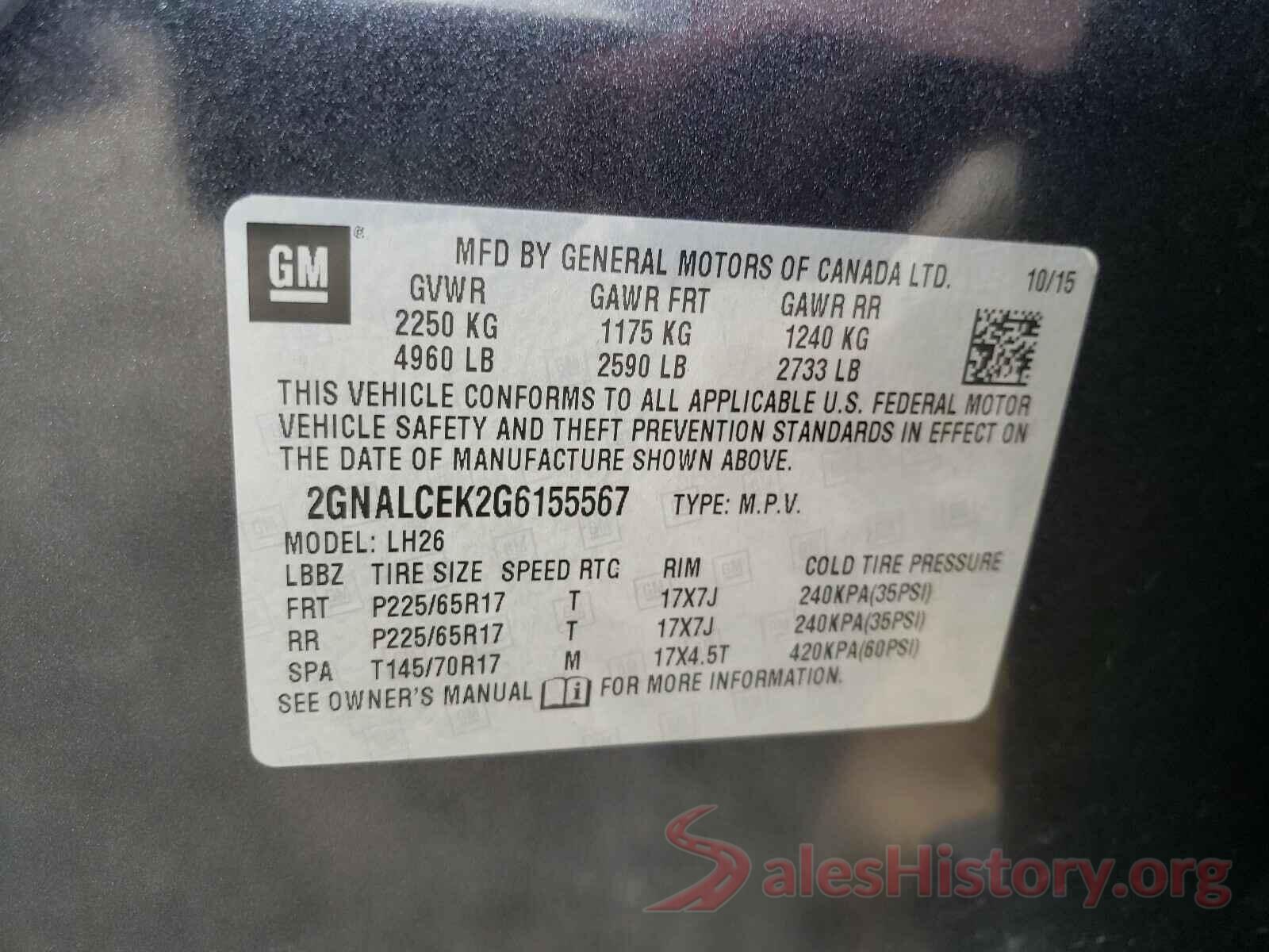 2GNALCEK2G6155567 2016 CHEVROLET EQUINOX