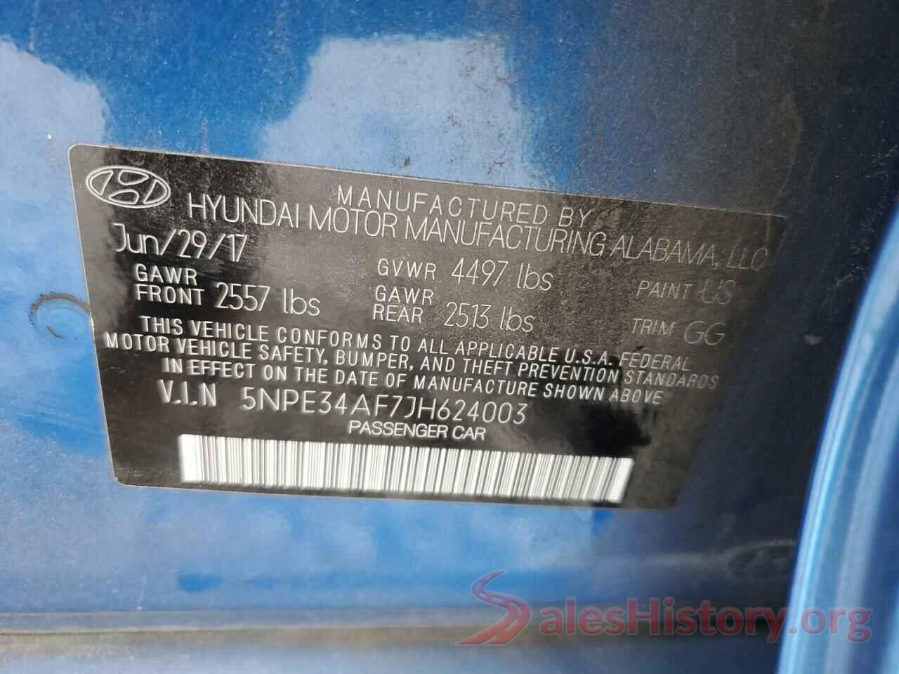 5NPE34AF7JH624003 2018 HYUNDAI SONATA