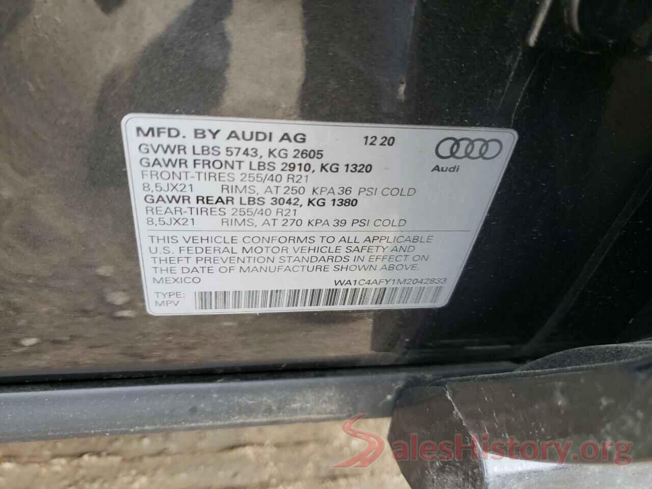 WA1C4AFY1M2042833 2021 AUDI SQ5