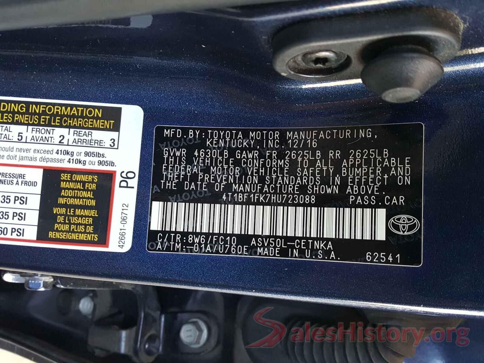 4T1BF1FK7HU723088 2017 TOYOTA CAMRY