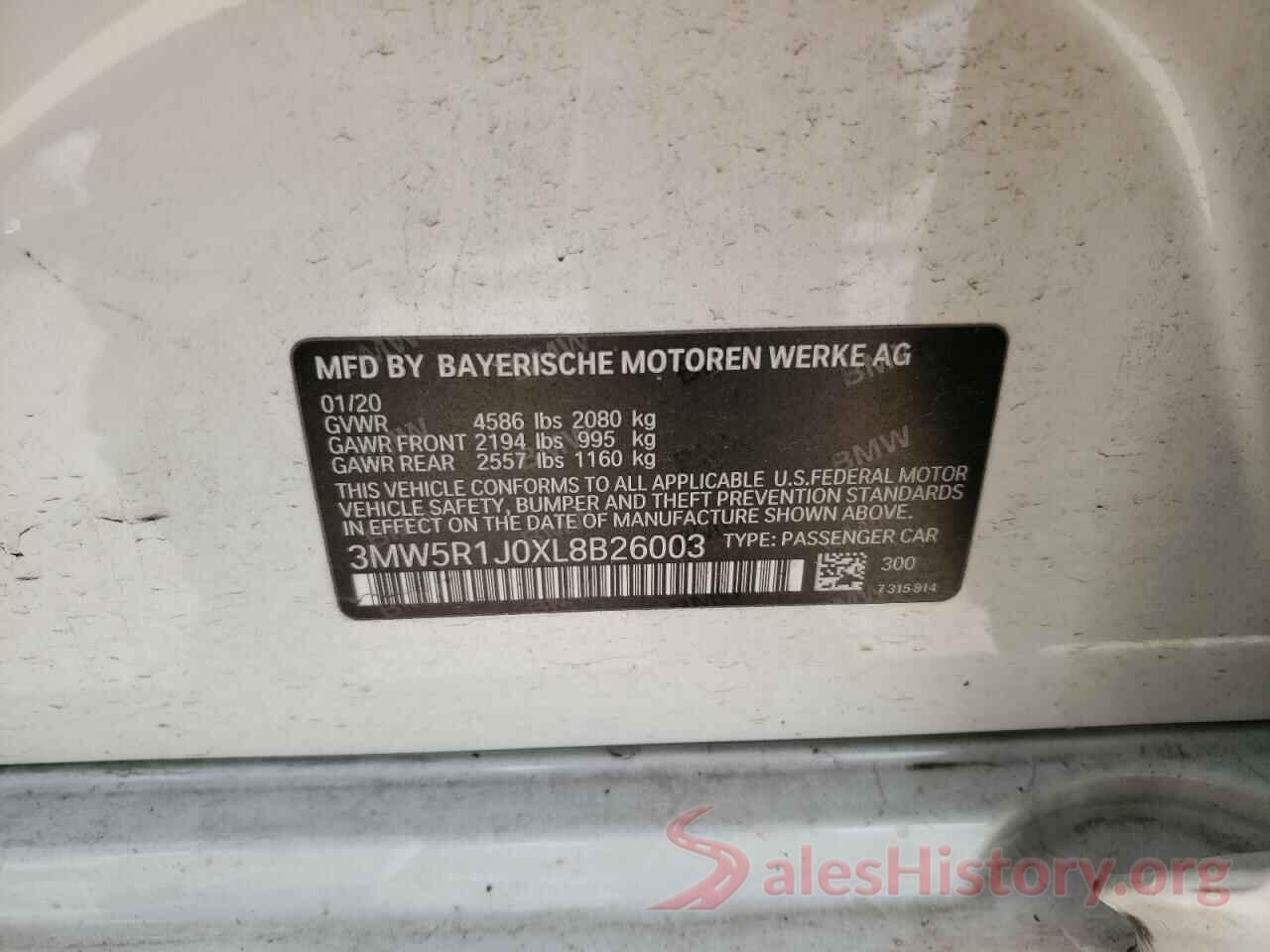 3MW5R1J0XL8B26003 2020 BMW 3 SERIES