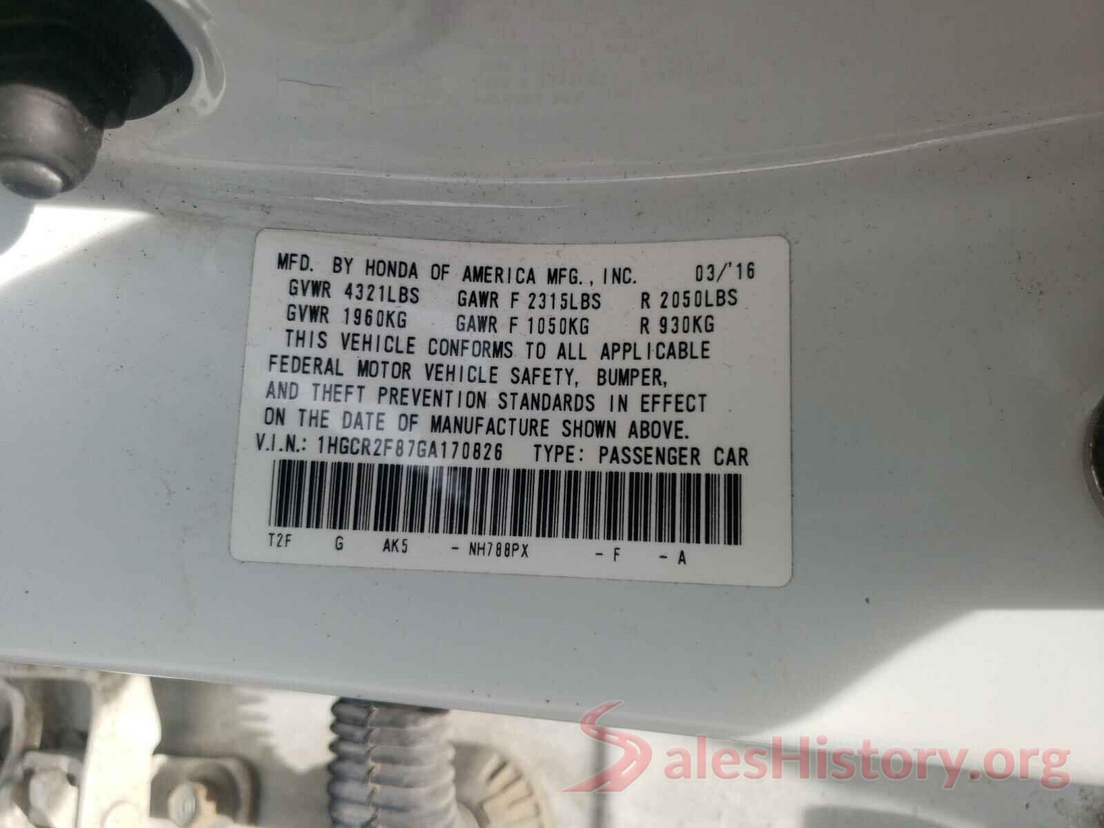 1HGCR2F87GA170826 2016 HONDA ACCORD