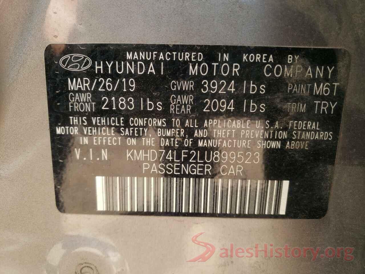 KMHD74LF2LU899523 2020 HYUNDAI ELANTRA