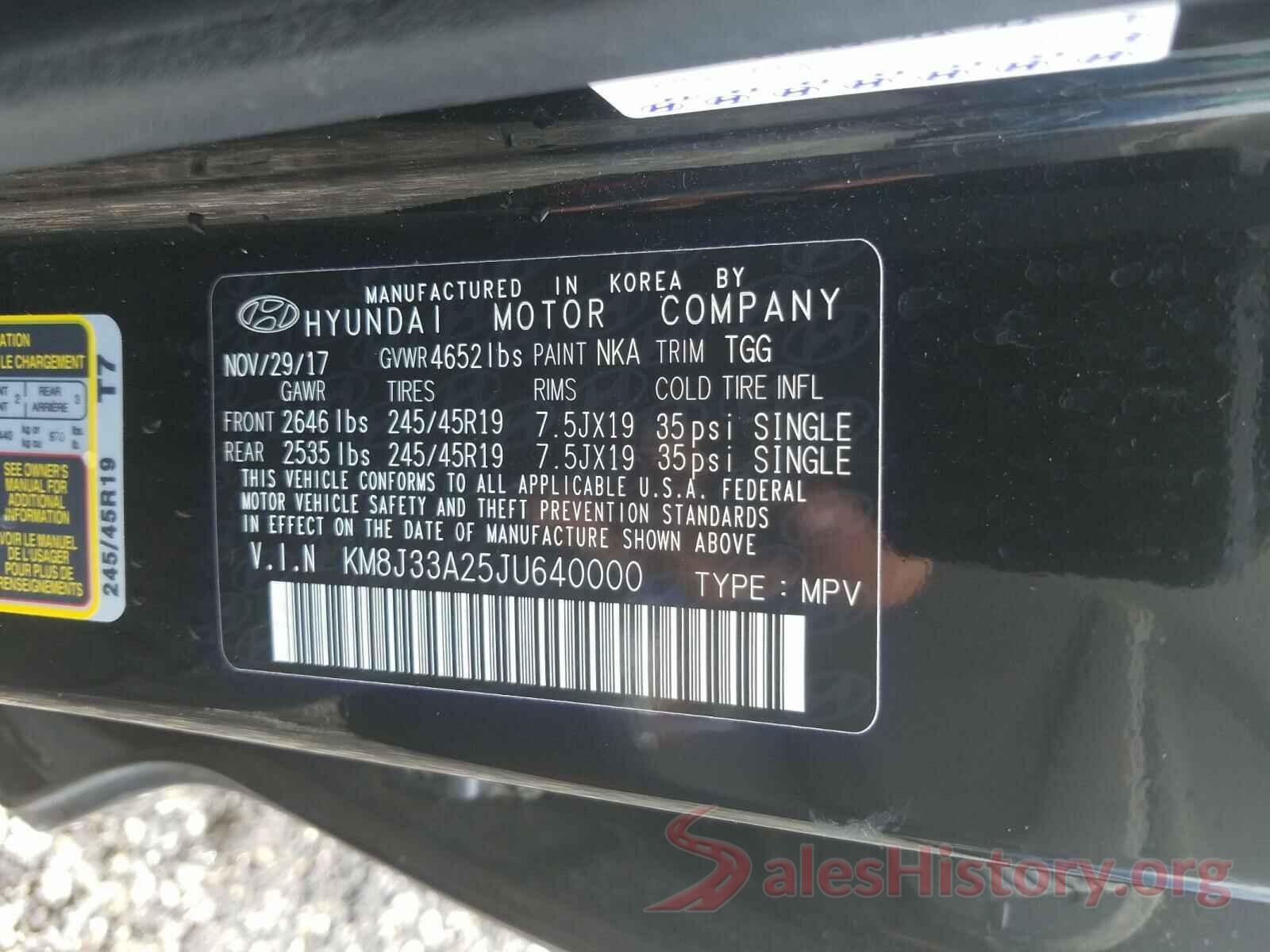 KM8J33A25JU640000 2018 HYUNDAI TUCSON