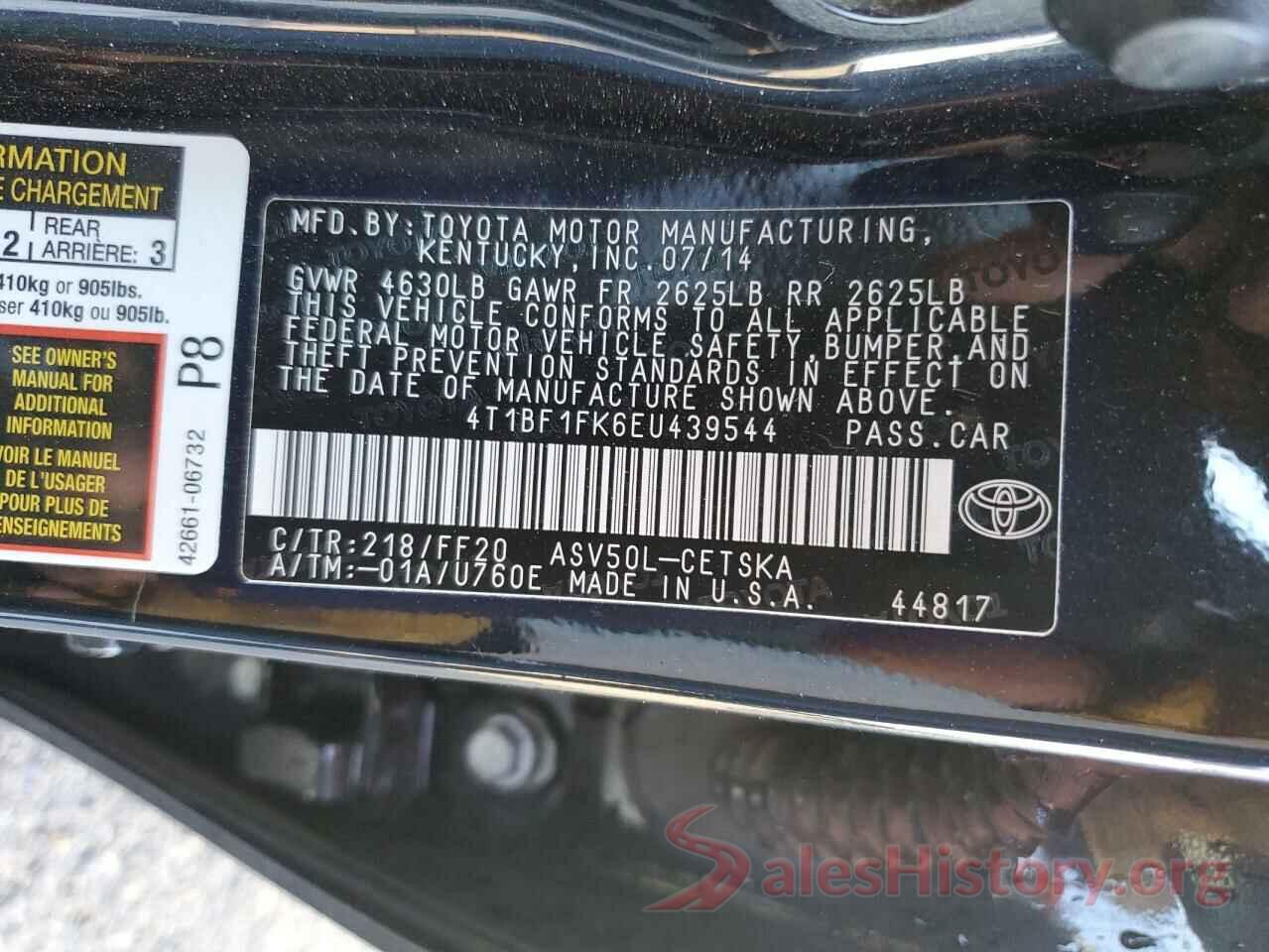 4T1BF1FK6EU439544 2014 TOYOTA CAMRY