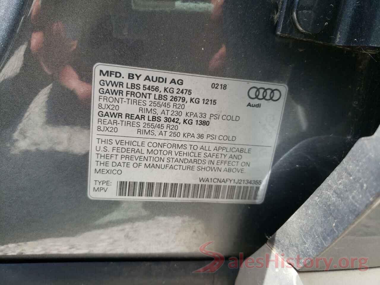 WA1CNAFY1J2134355 2018 AUDI Q5