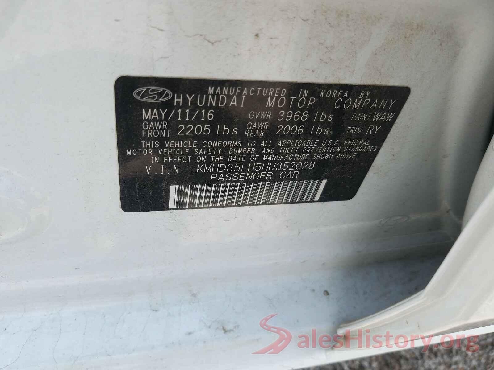 KMHD35LH5HU352028 2017 HYUNDAI ELANTRA