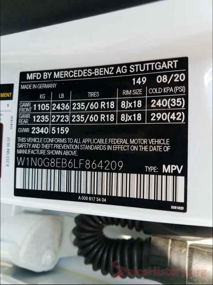 W1N0G8EB6LF864209 2020 MERCEDES-BENZ GLC-CLASS