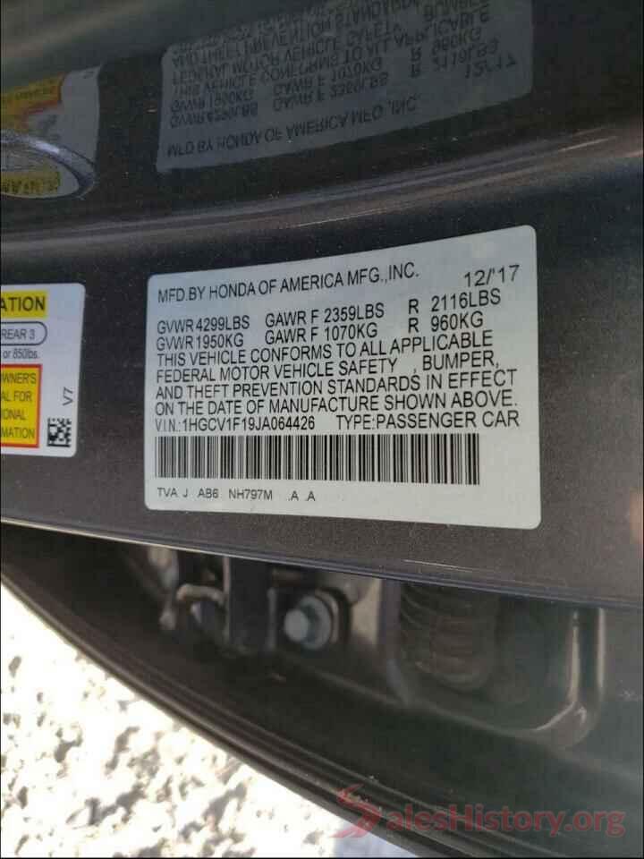 1HGCV1F19JA064426 2018 HONDA ACCORD