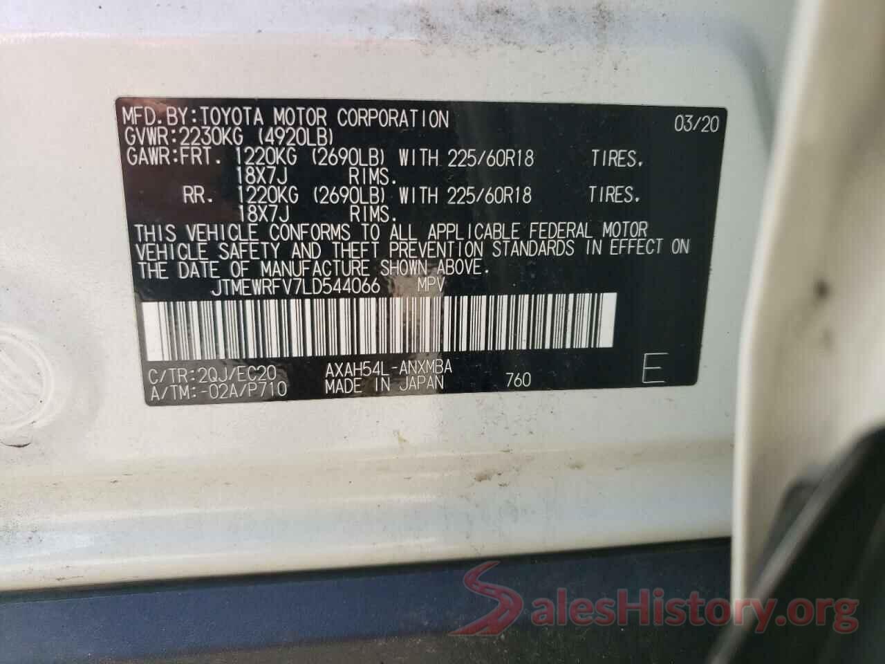 JTMEWRFV7LD544066 2020 TOYOTA RAV4