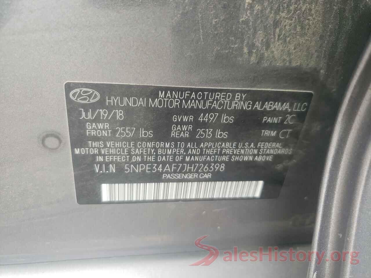 5NPE34AF7JH726398 2018 HYUNDAI SONATA