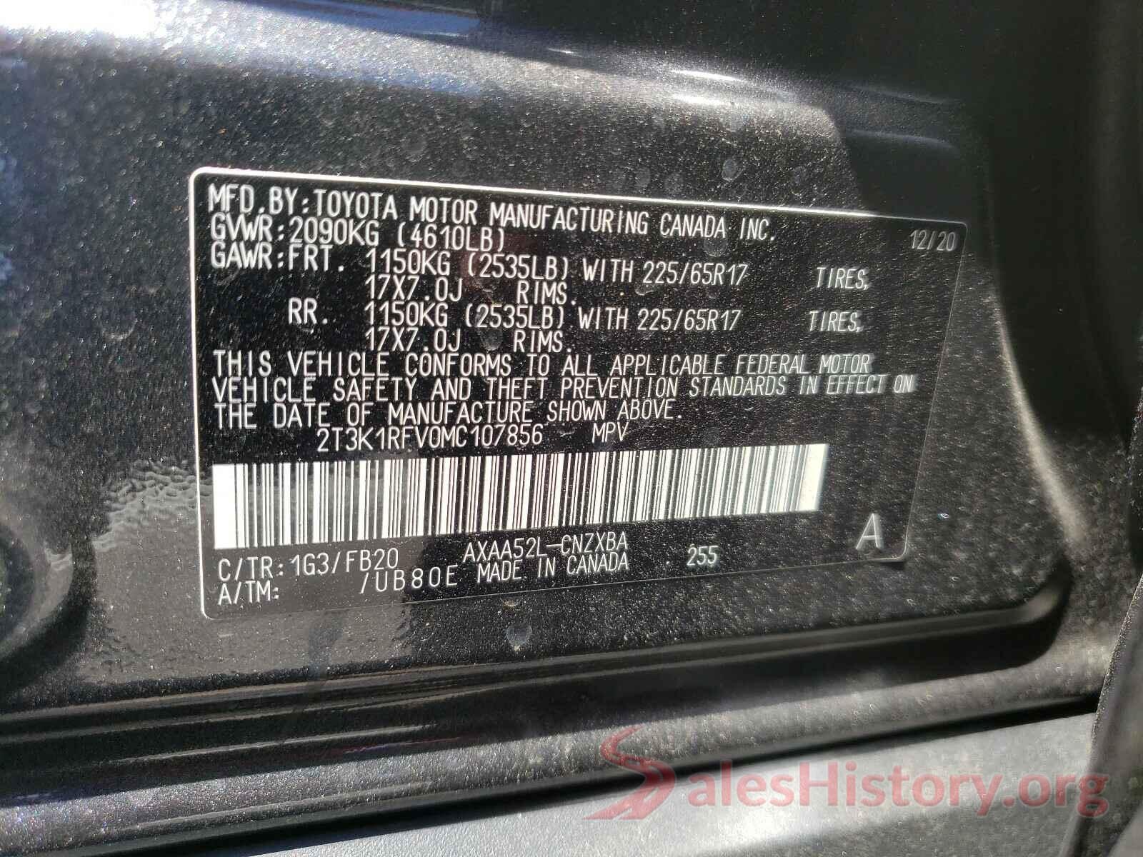 2T3K1RFV0MC107856 2021 TOYOTA RAV4