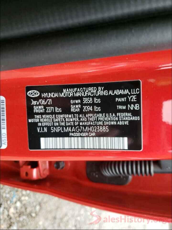 5NPLM4AG7MH023885 2021 HYUNDAI ELANTRA