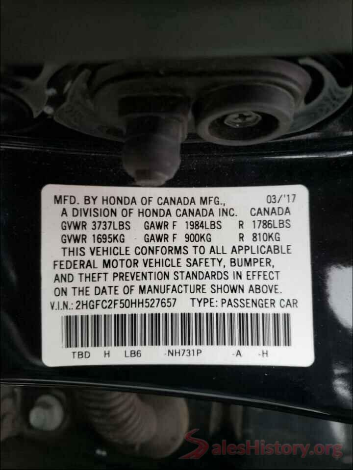 2HGFC2F50HH527657 2017 HONDA CIVIC