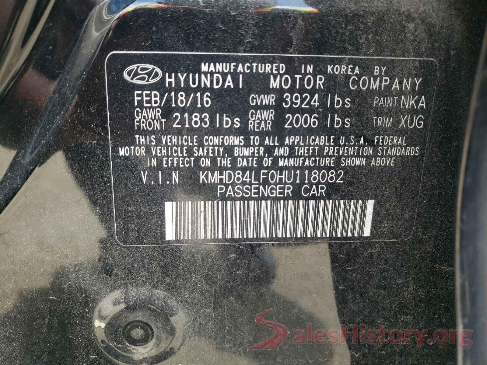 KMHD84LF0HU118082 2017 HYUNDAI ELANTRA