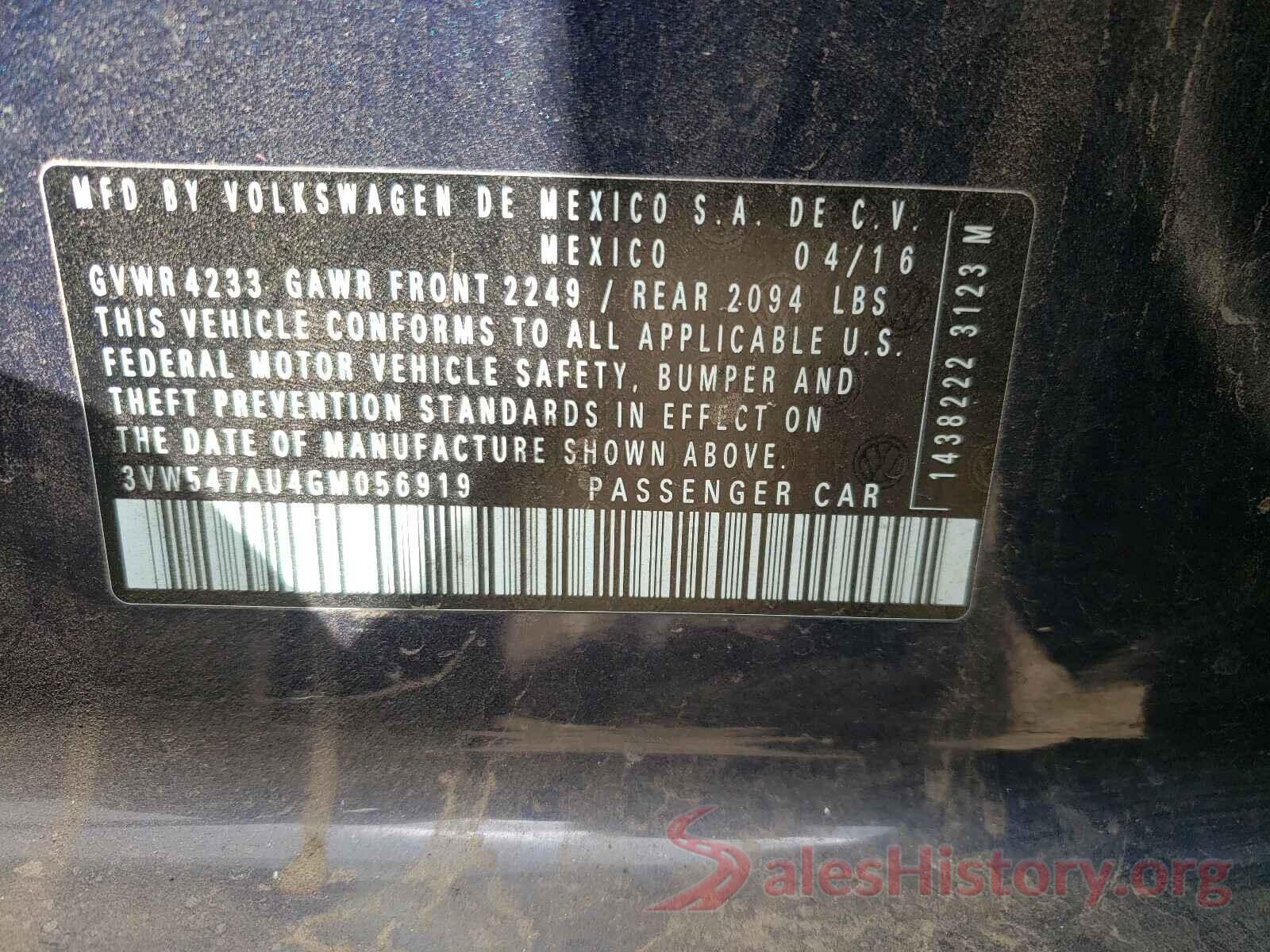 3VW547AU4GM056919 2016 VOLKSWAGEN GTI