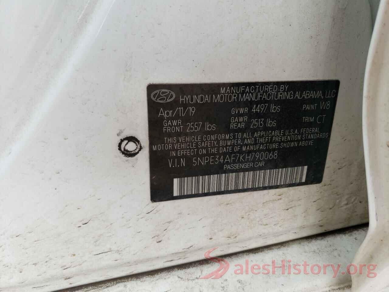 5NPE34AF7KH790068 2019 HYUNDAI SONATA